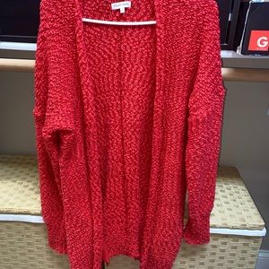 Red popcorn sweater cardigan small